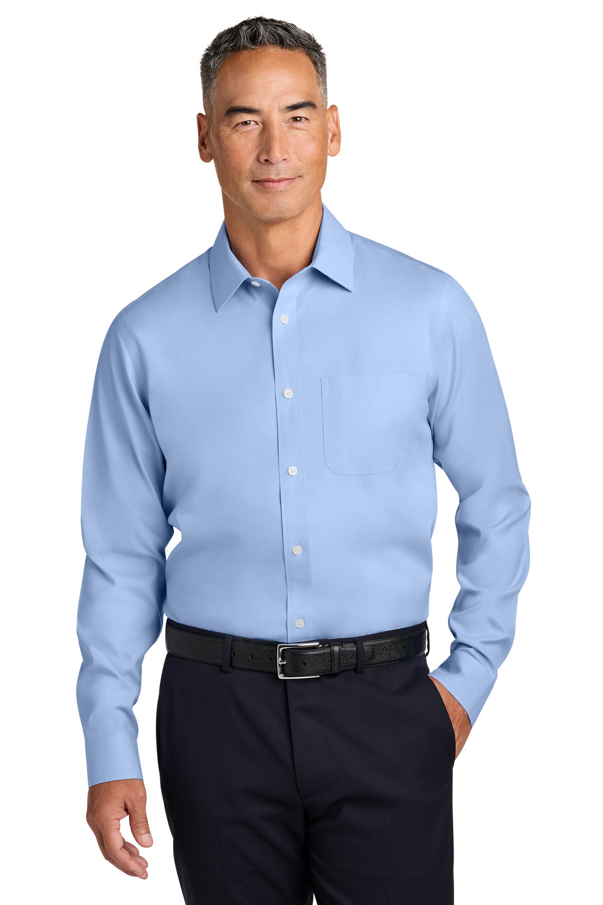 Wrinkle-Free Stretch Pinpoint Spread Collar Shirt