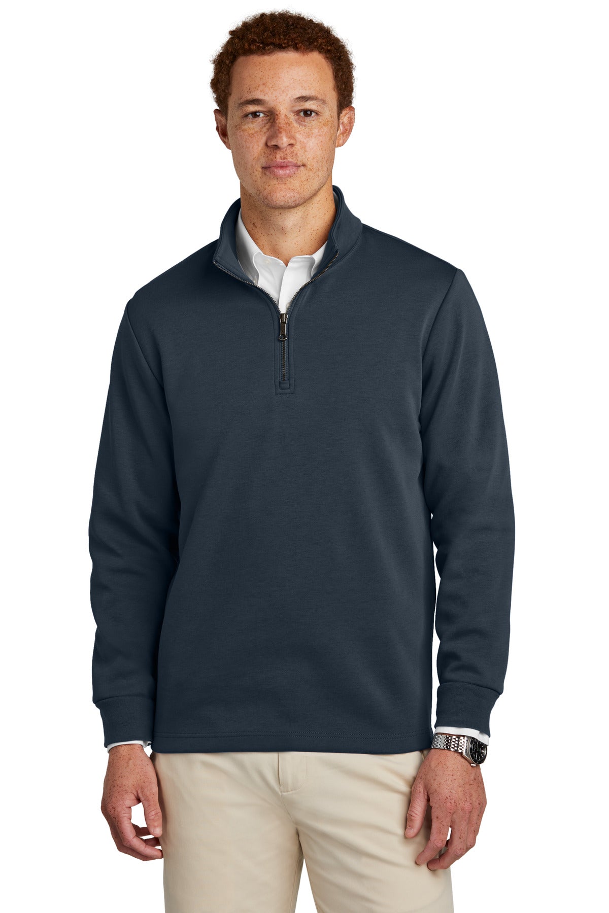 Double-Knit Quarter-Zip Pullover