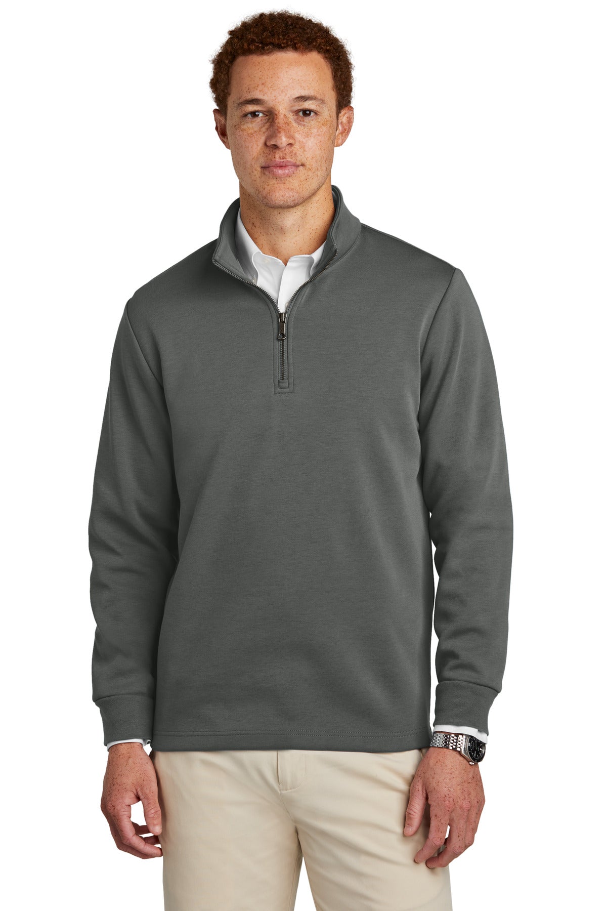 Double-Knit Quarter-Zip Pullover