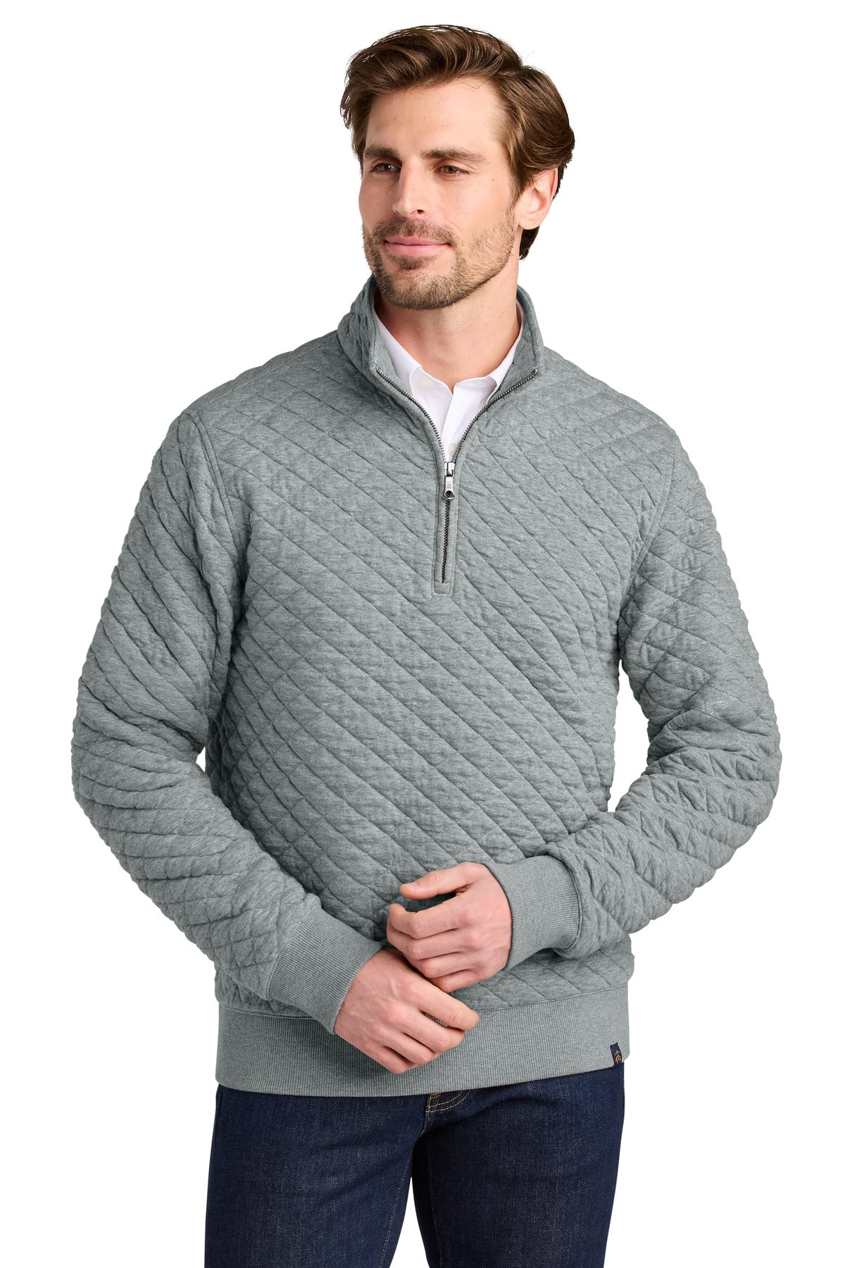 Diamond Quilt Quarter-Zip Fleece