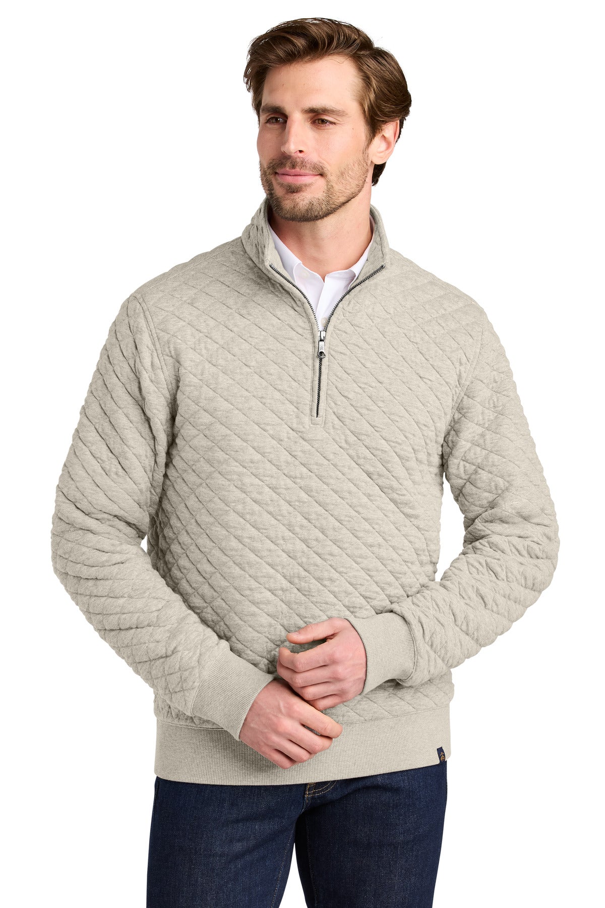 Diamond Quilt Quarter-Zip Fleece