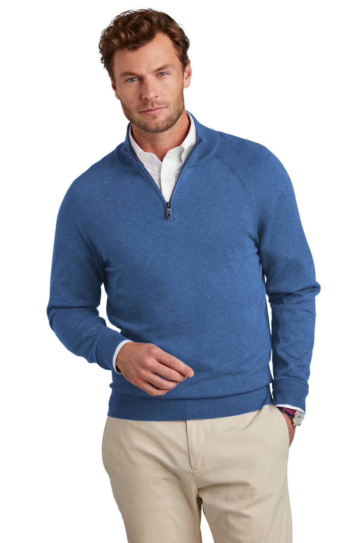 Cotton Stretch 1/4-Zip Sweater