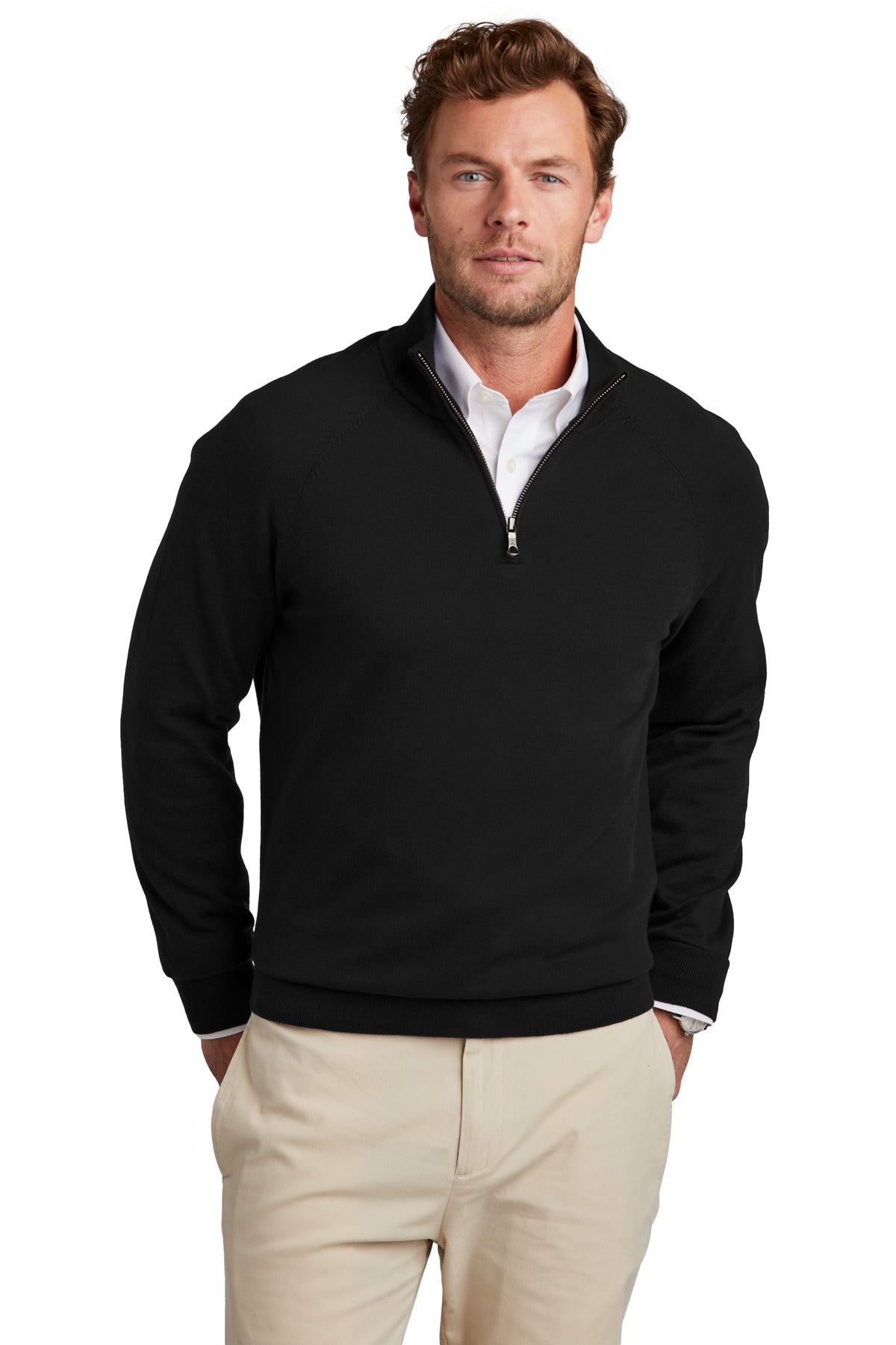Cotton Stretch 1/4-Zip Sweater