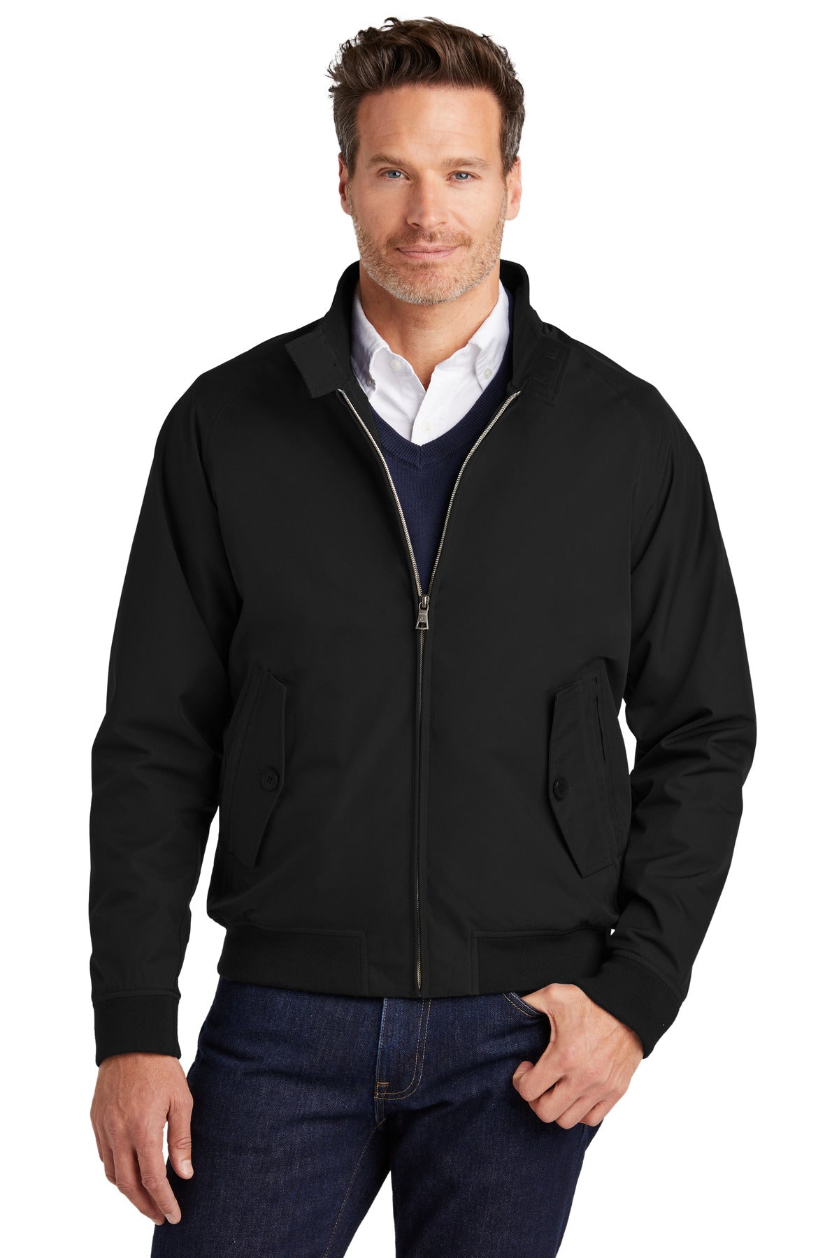 Durable Water Repellent Bomber Jacket with Plaid Lining