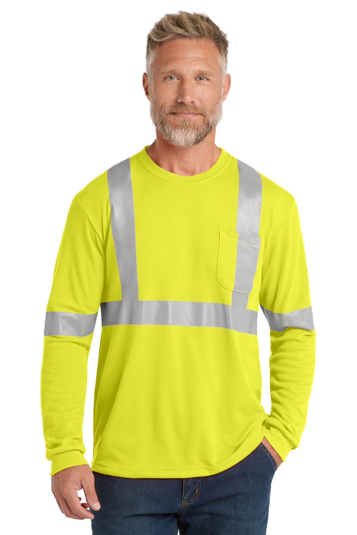 CornerStone ® ANSI 107 Class 2 Long Sleeve Safety T-Shirt. CS401LS