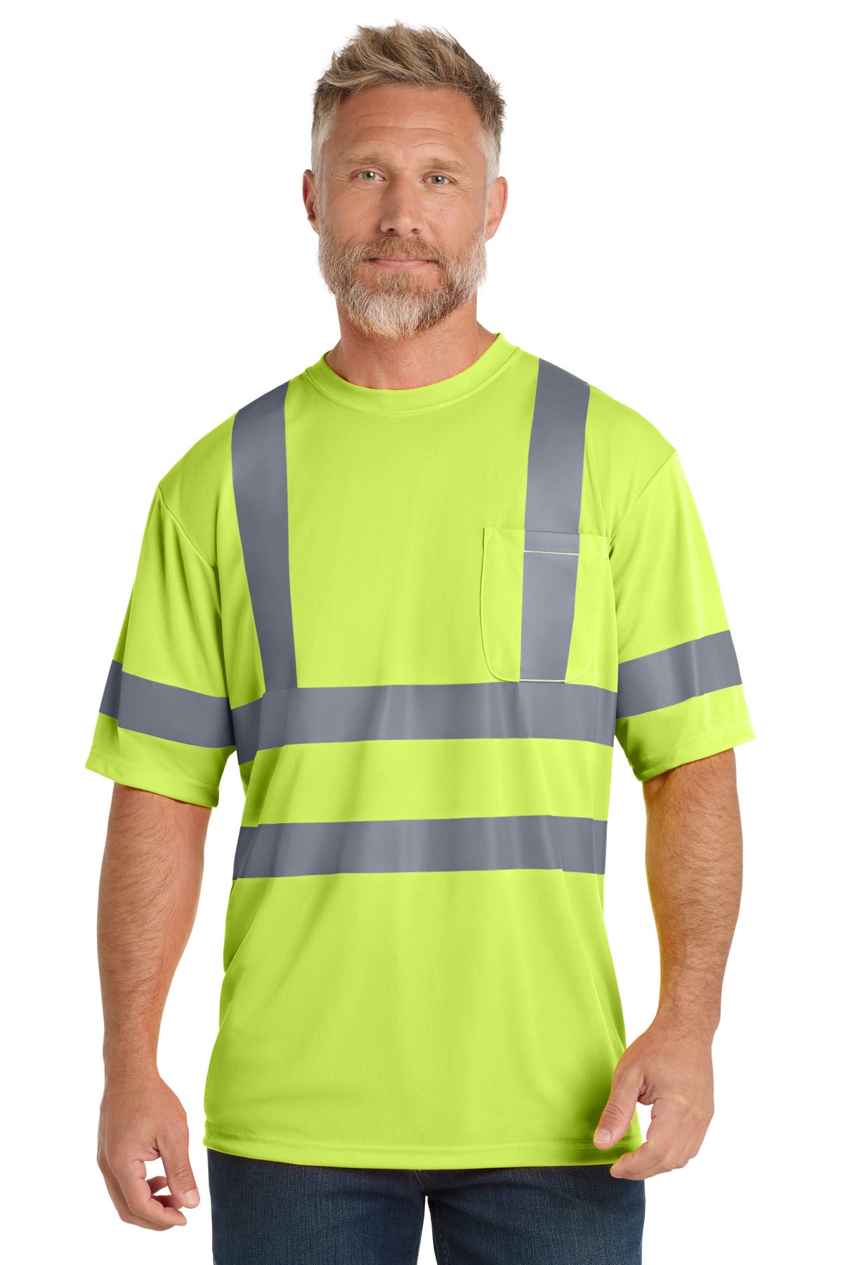 CornerStone ® - ANSI 107 Class 3 Short Sleeve Snag-Resistant Reflective T-Shirt. CS408