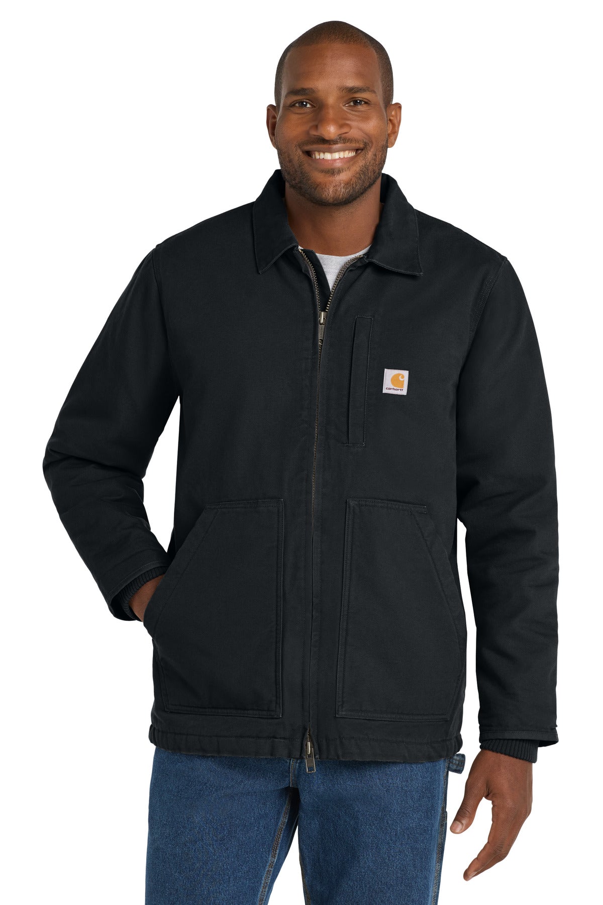 Sherpa-Lined Washed Duck Coat