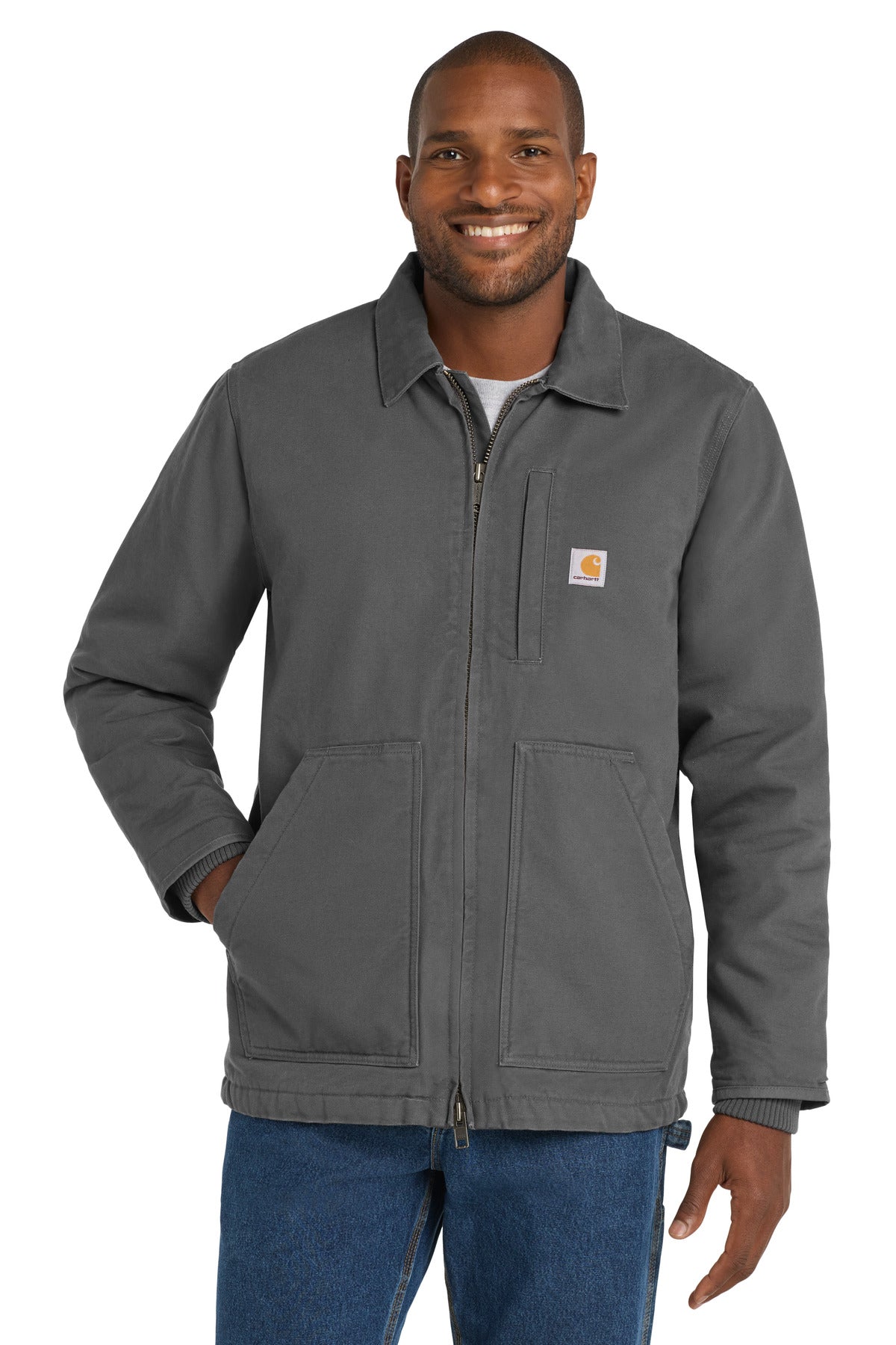 Sherpa-Lined Washed Duck Coat