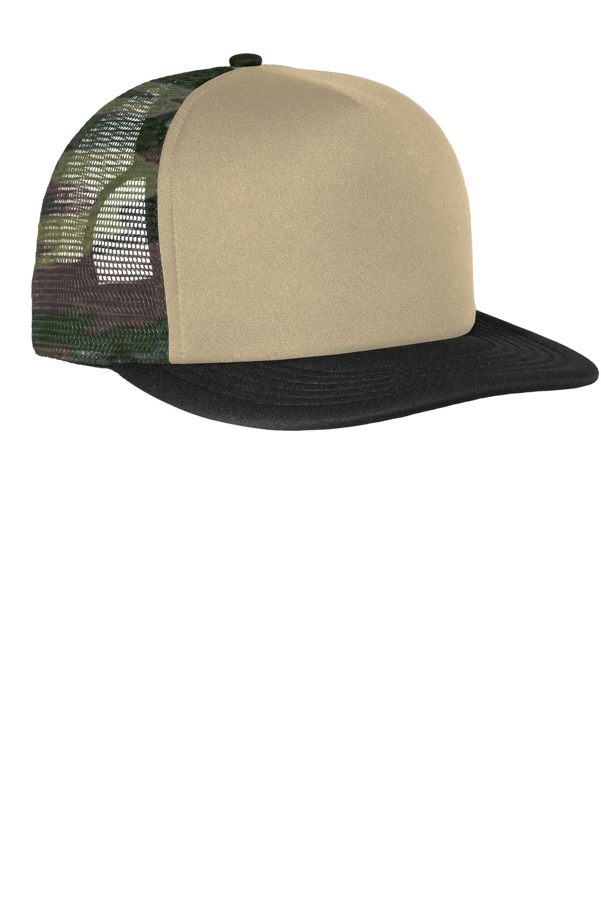 Flat Bill Snapback Trucker Cap