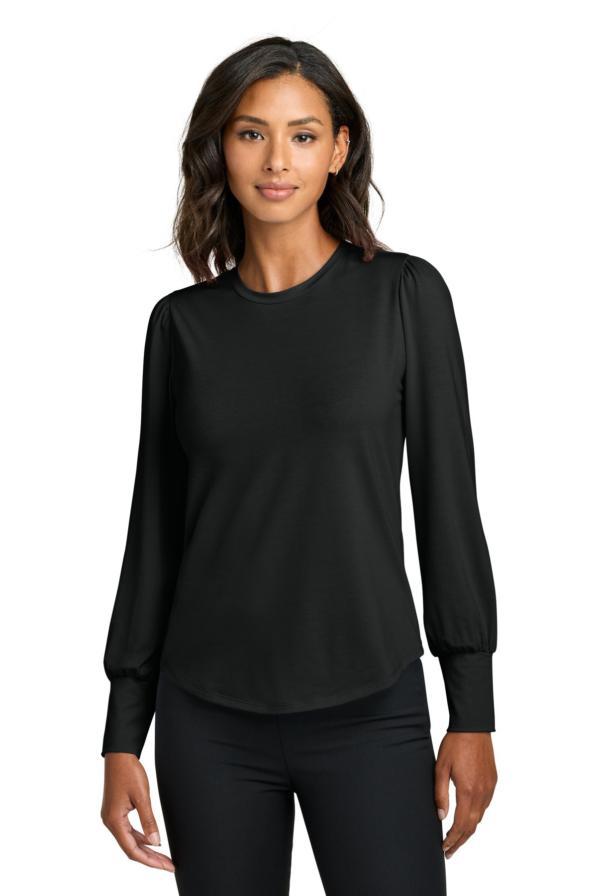 Women's Stretch Jersey Long Sleeve Blouson Top