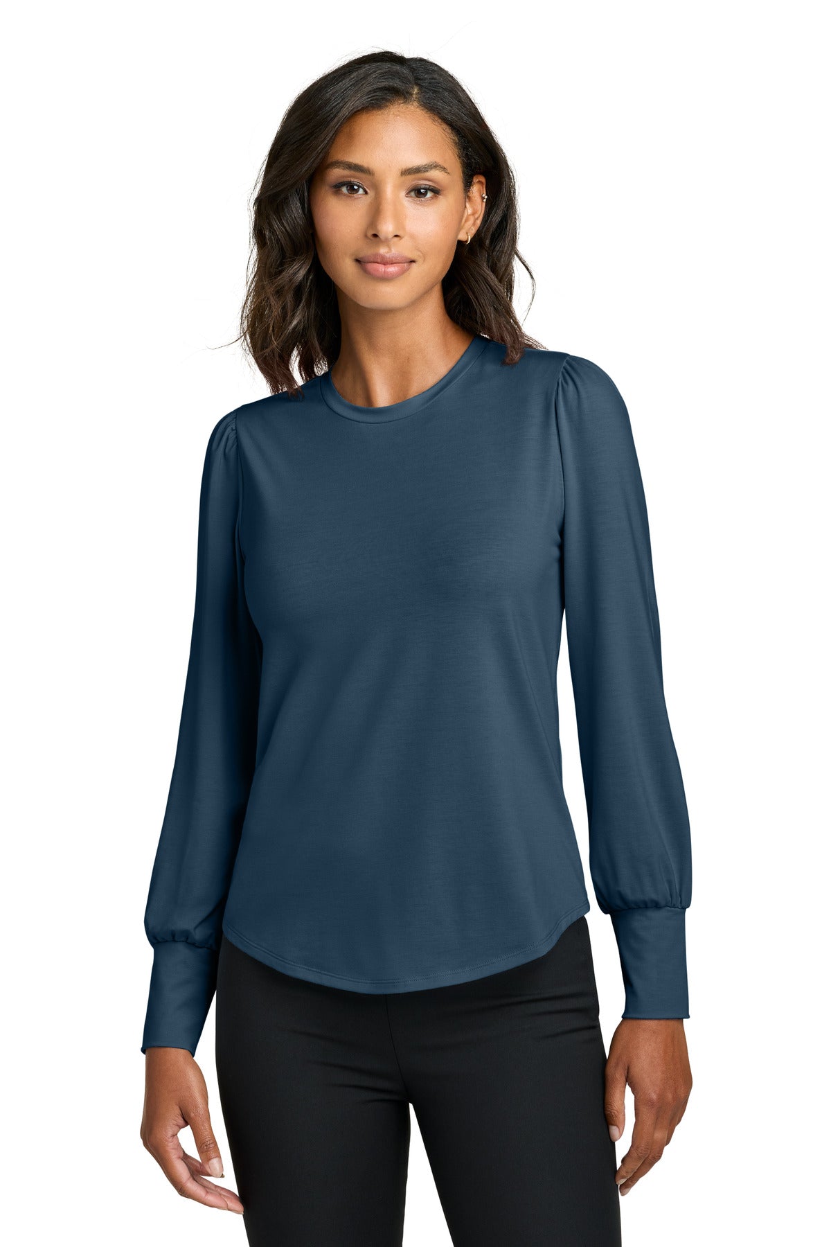 Women's Stretch Jersey Long Sleeve Blouson Top