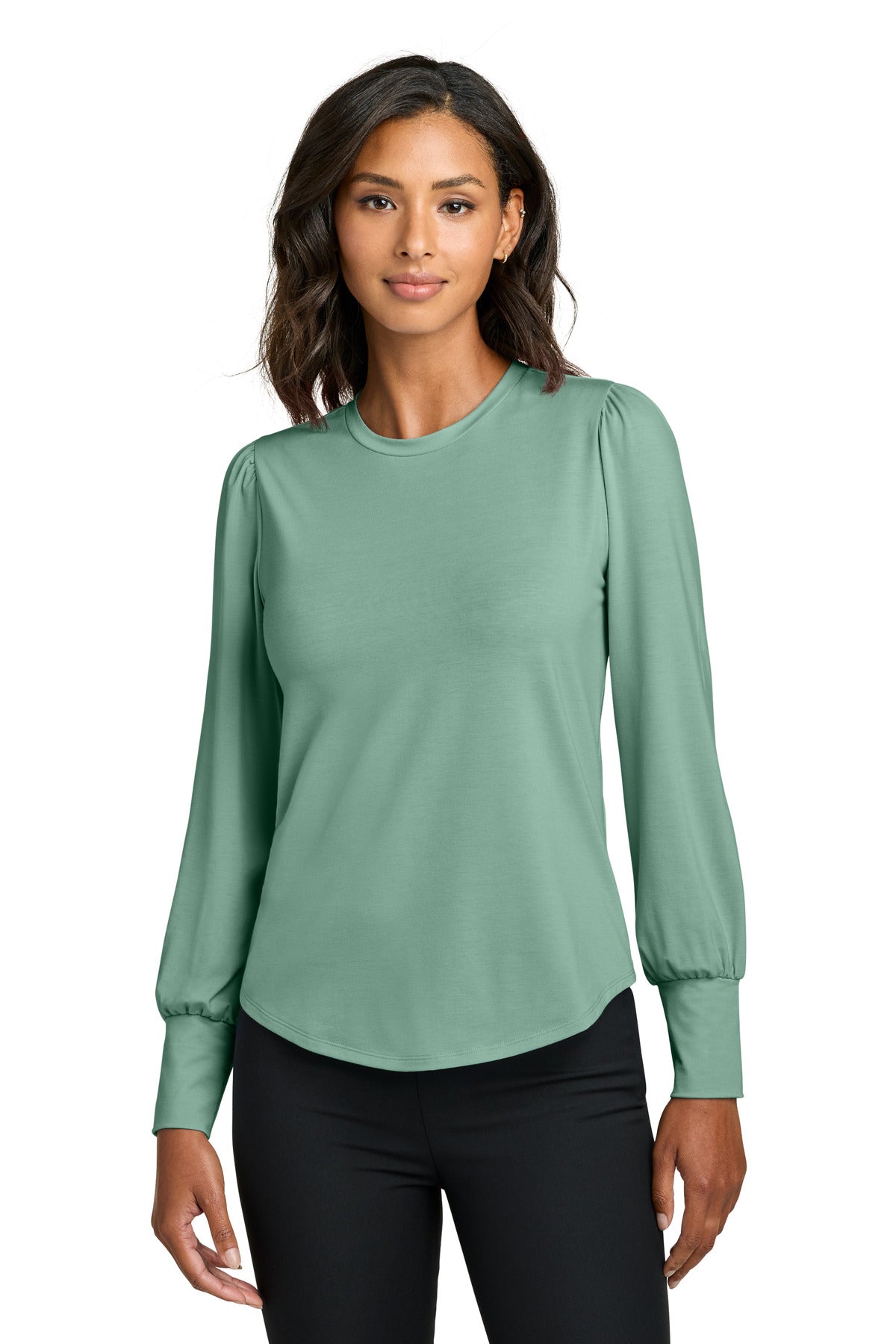 Women's Stretch Jersey Long Sleeve Blouson Top