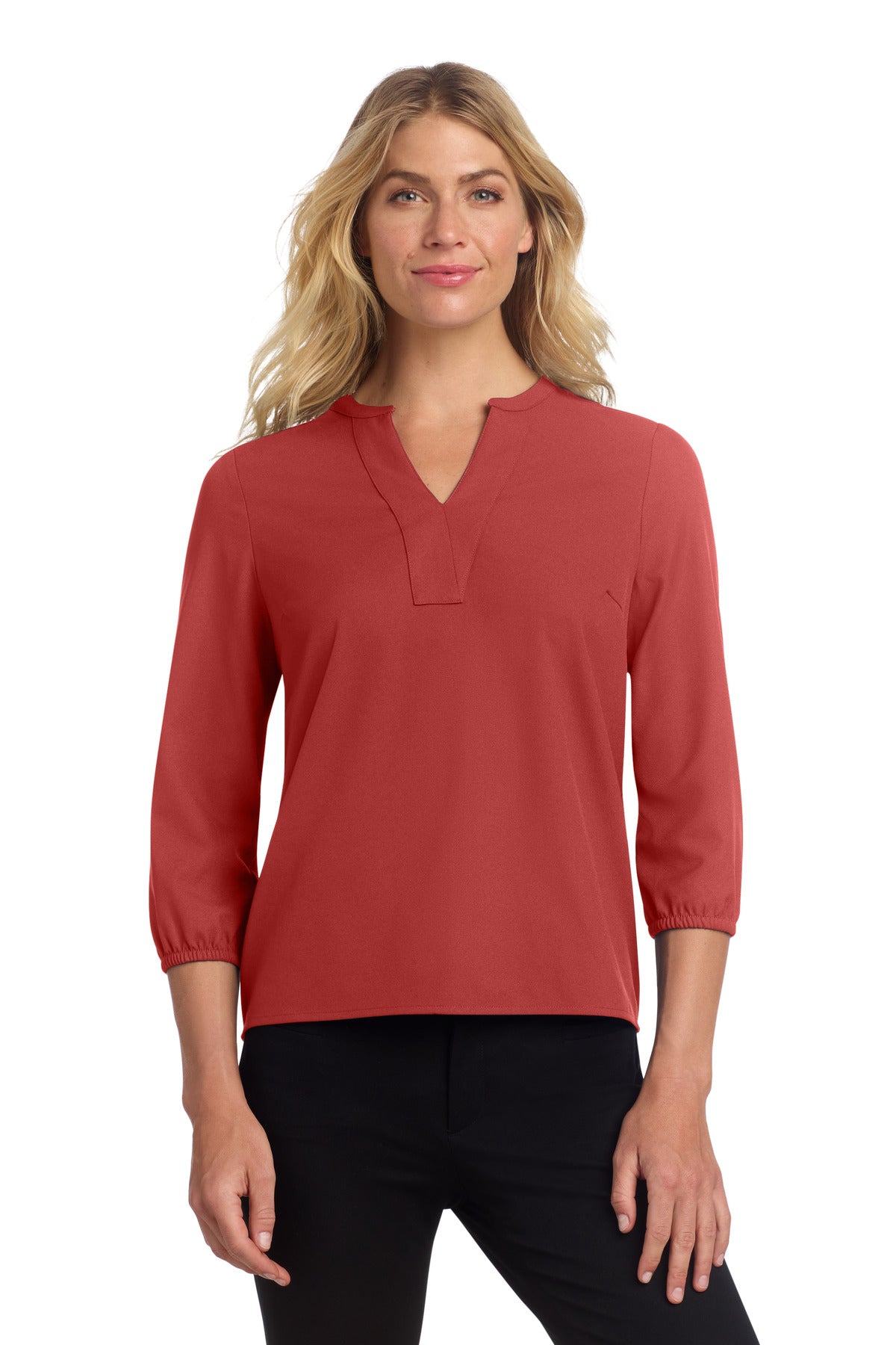 Stretch Crepe 3/4-Sleeve Blouse