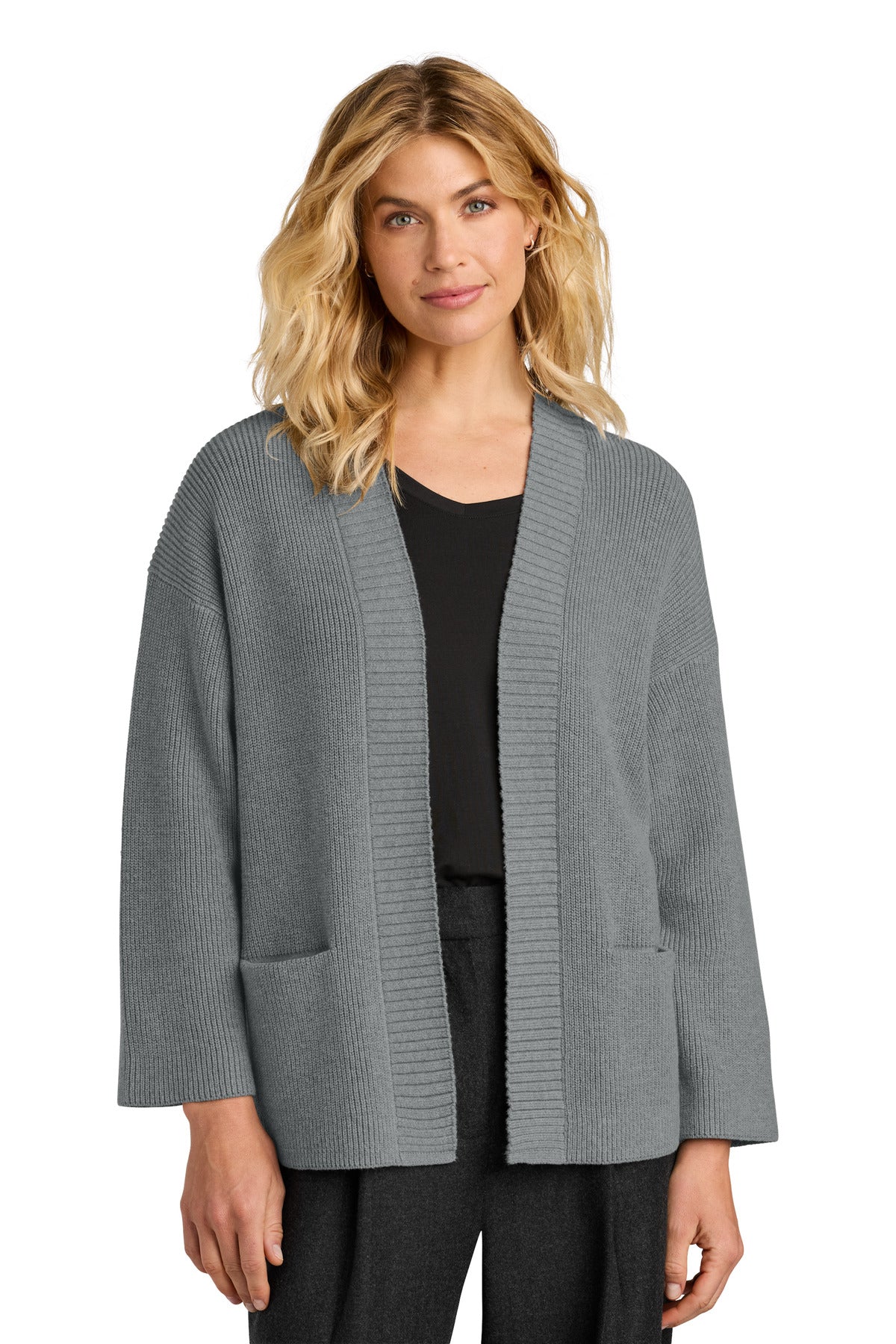 Women's Textured Open Cardigan