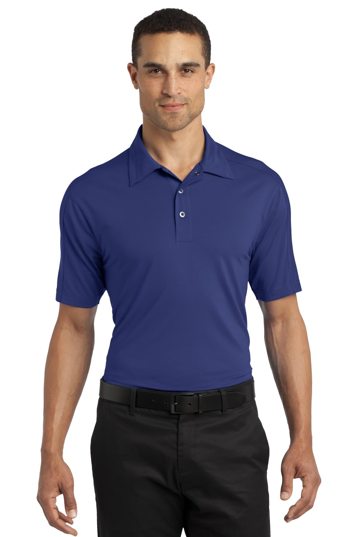 Linear Textured Stripe Performance Polo