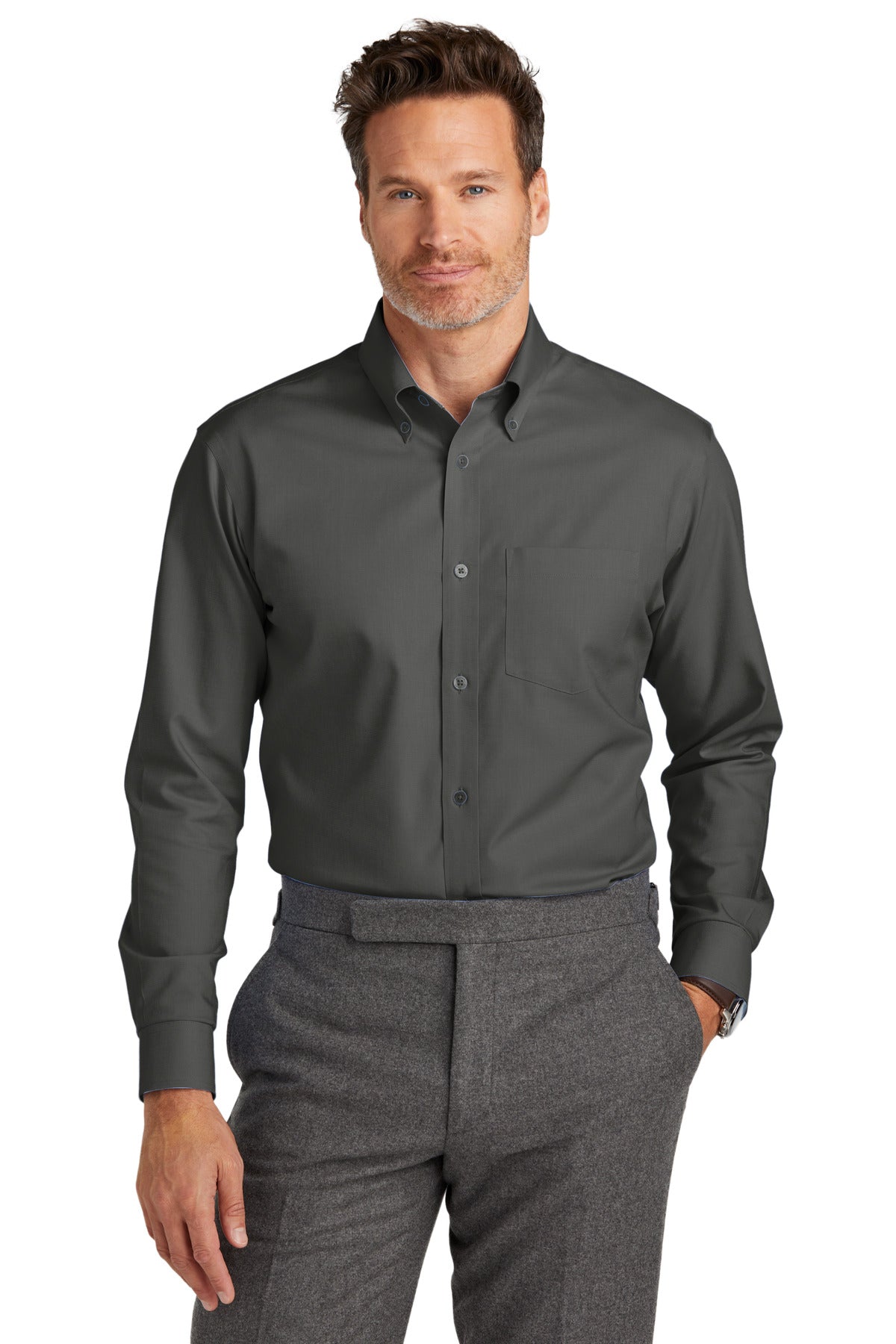 Tall Wrinkle-Free Stretch Nailhead Shirt