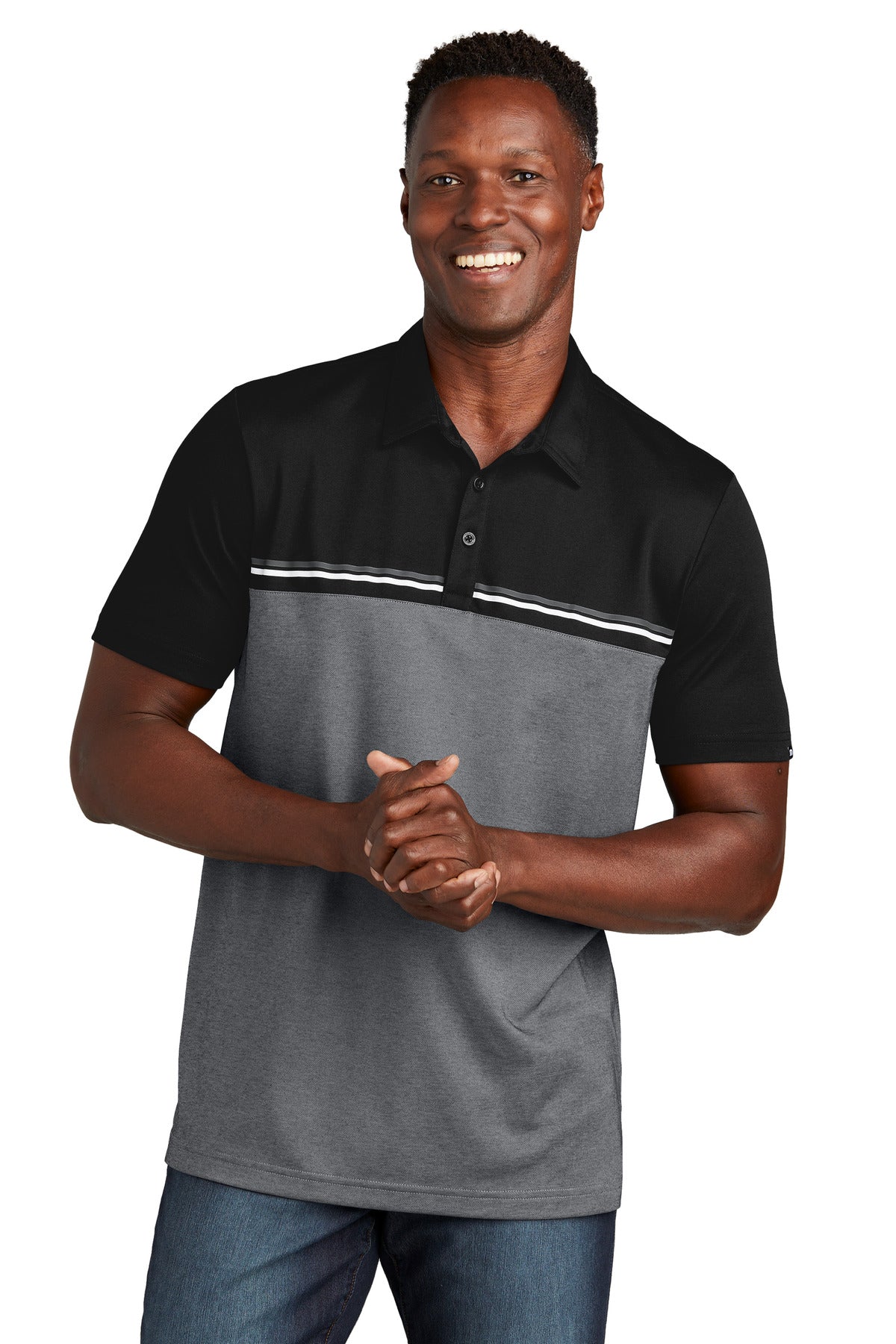 Sunset Blocked Performance Polo