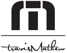 Black logo with 'travismathew' signature on a white background