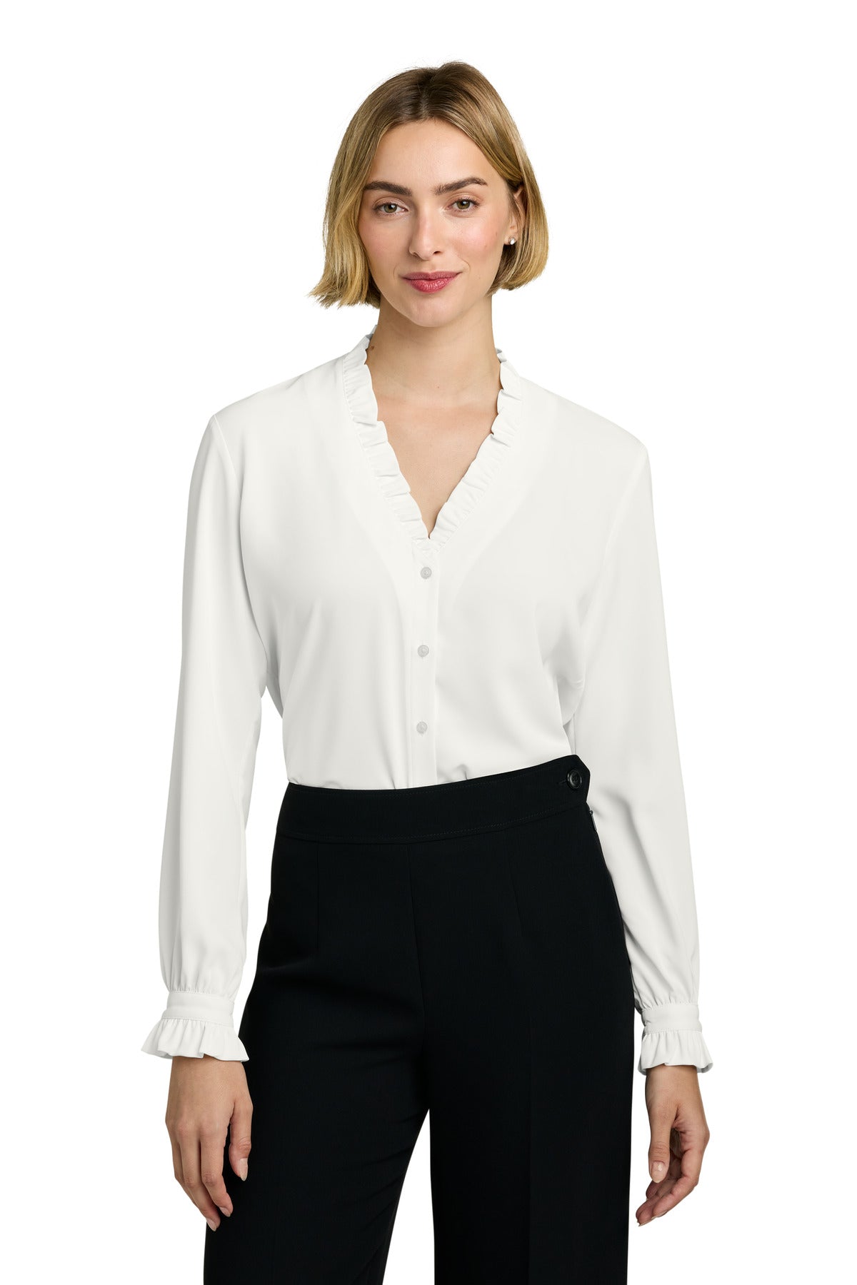 Women's Long Sleeve Ruffle Collar Blouse