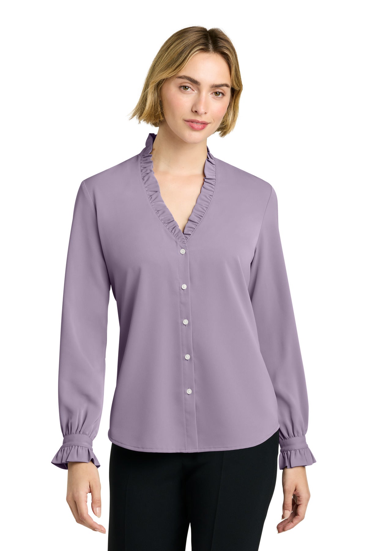 Women's Long Sleeve Ruffle Collar Blouse