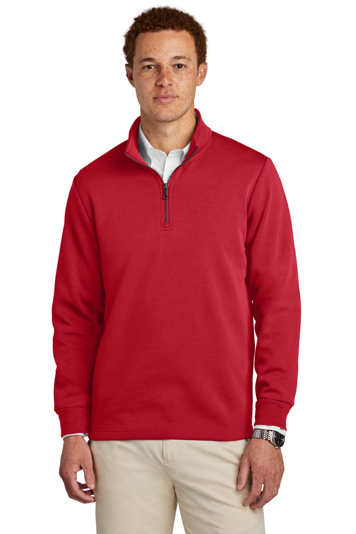 Double-Knit Quarter-Zip Pullover
