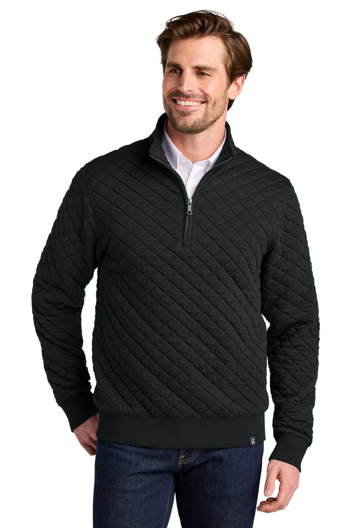 Diamond Quilt Quarter-Zip Fleece
