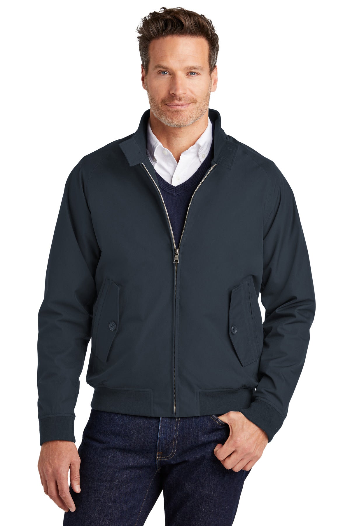 Durable Water Repellent Bomber Jacket with Plaid Lining