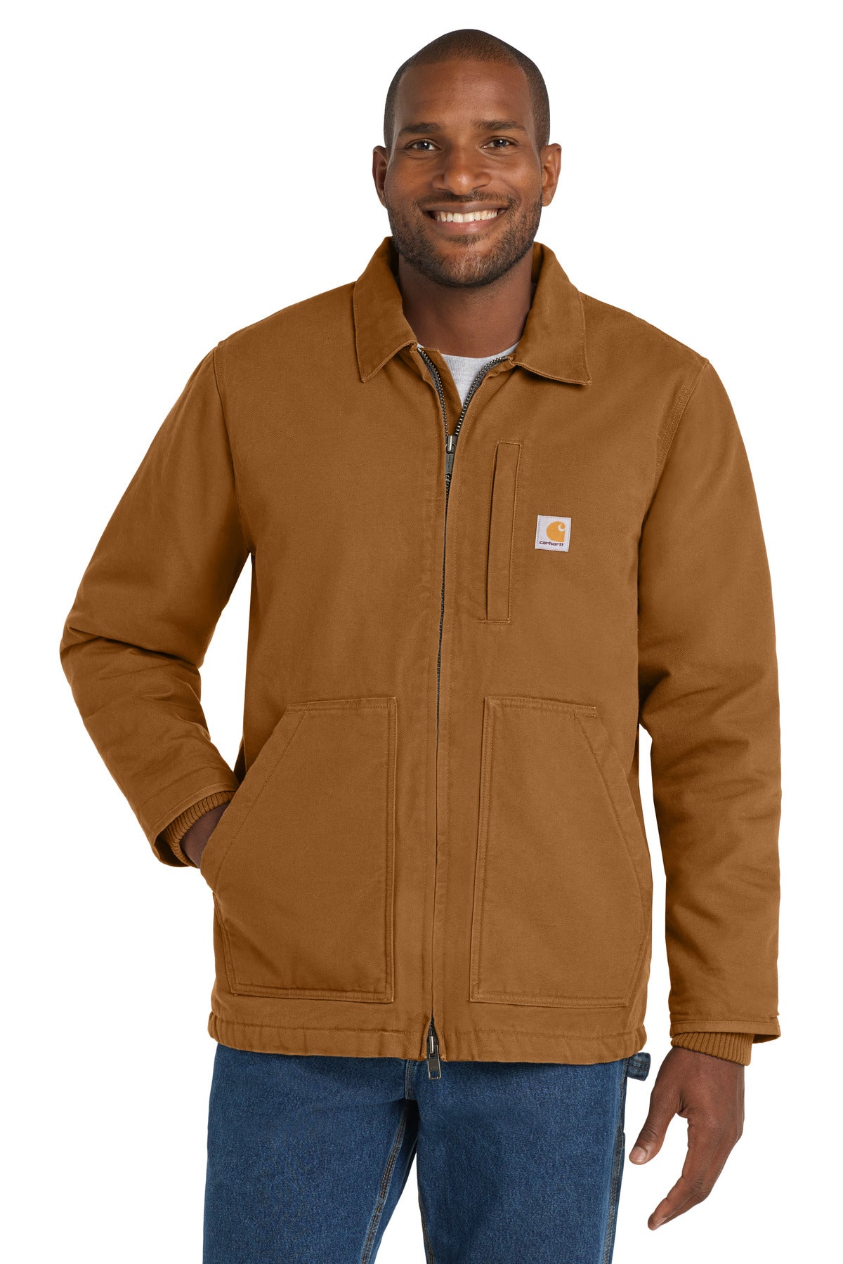 Sherpa-Lined Washed Duck Coat