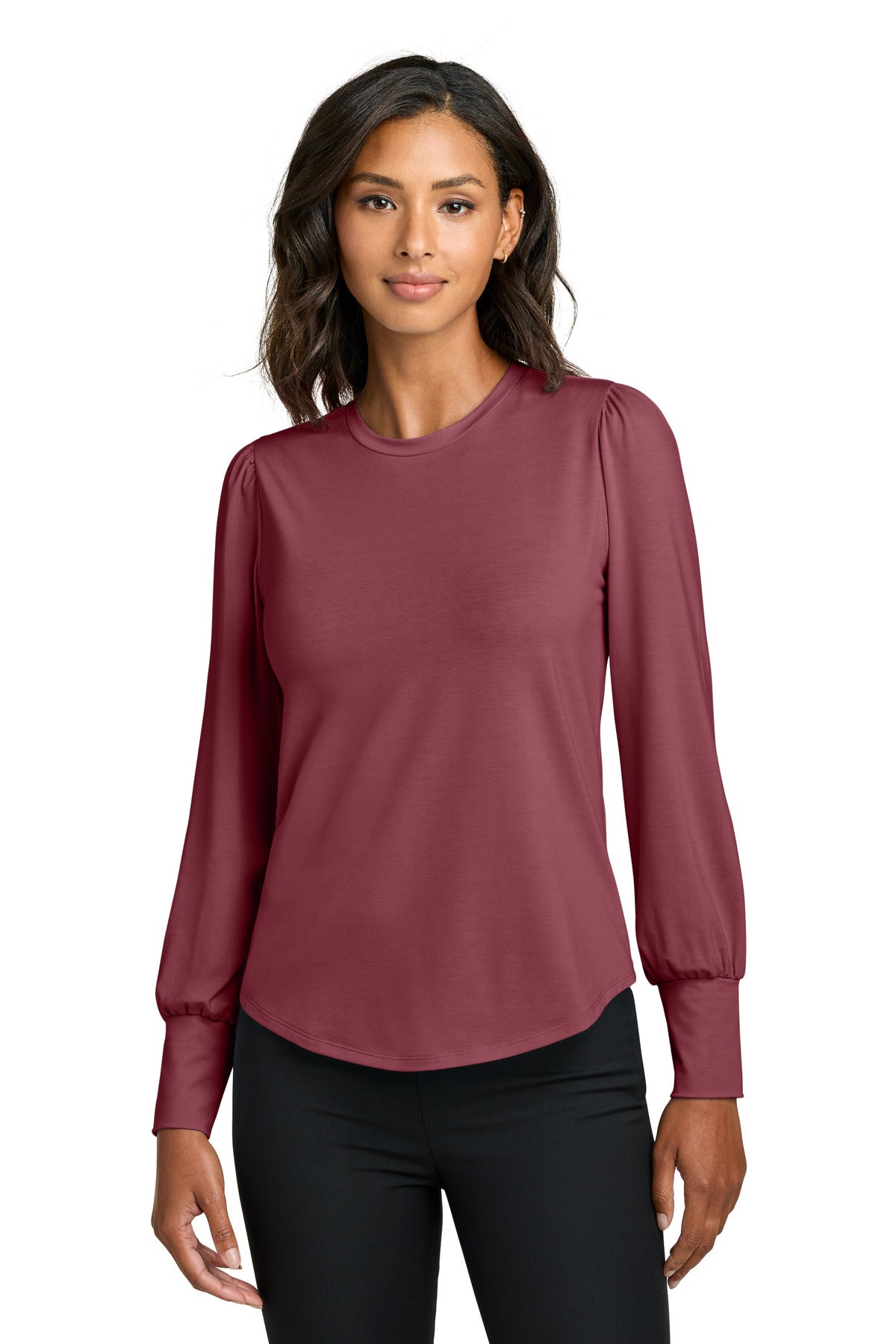 Women's Stretch Jersey Long Sleeve Blouson Top