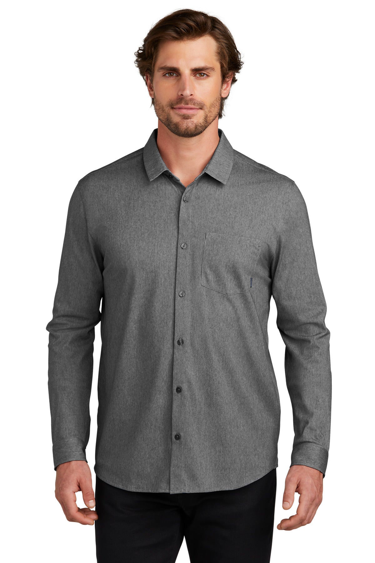 Extend Long Sleeve Button-Up Knit Shirt