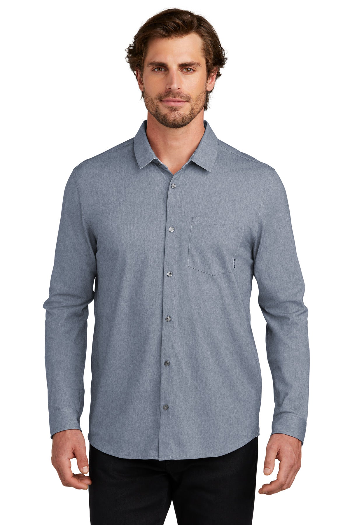 Extend Long Sleeve Button-Up Knit Shirt